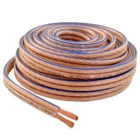 10 Gauge 2 Conductor 10/2 Clear 100ft Speaker Wire for Car/Home Audio