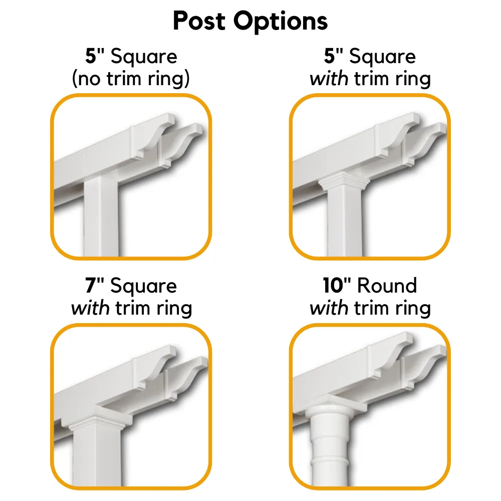 14' x 12' Wall-Mount Pergola Kit - Made in USA