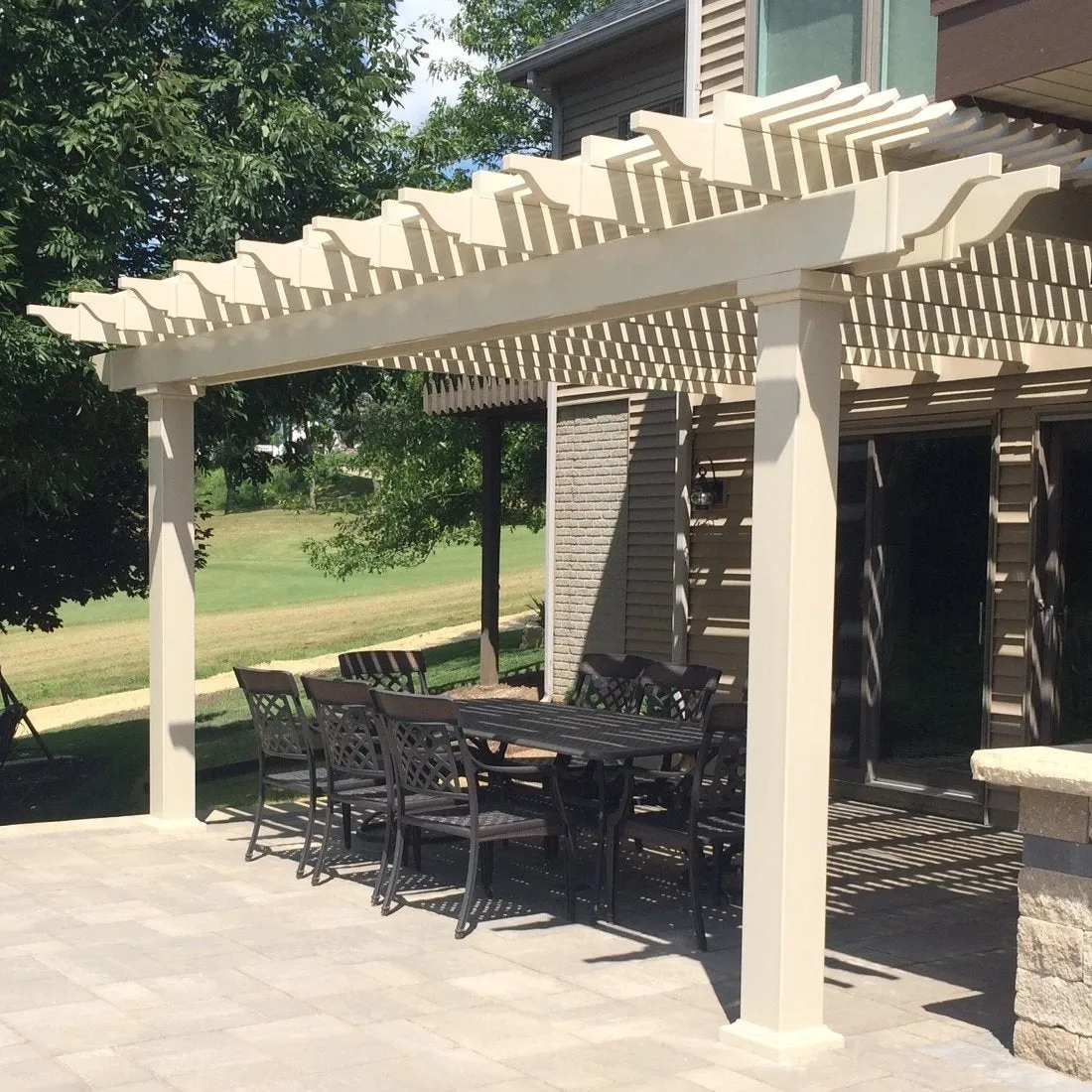 14' x 12' Wall-Mount Pergola Kit - Made in USA