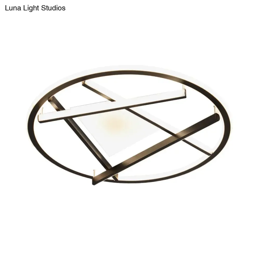 16"/19.5" Acrylic Ring LED Flush Mount Ceiling Light in Black, White/Warm Light