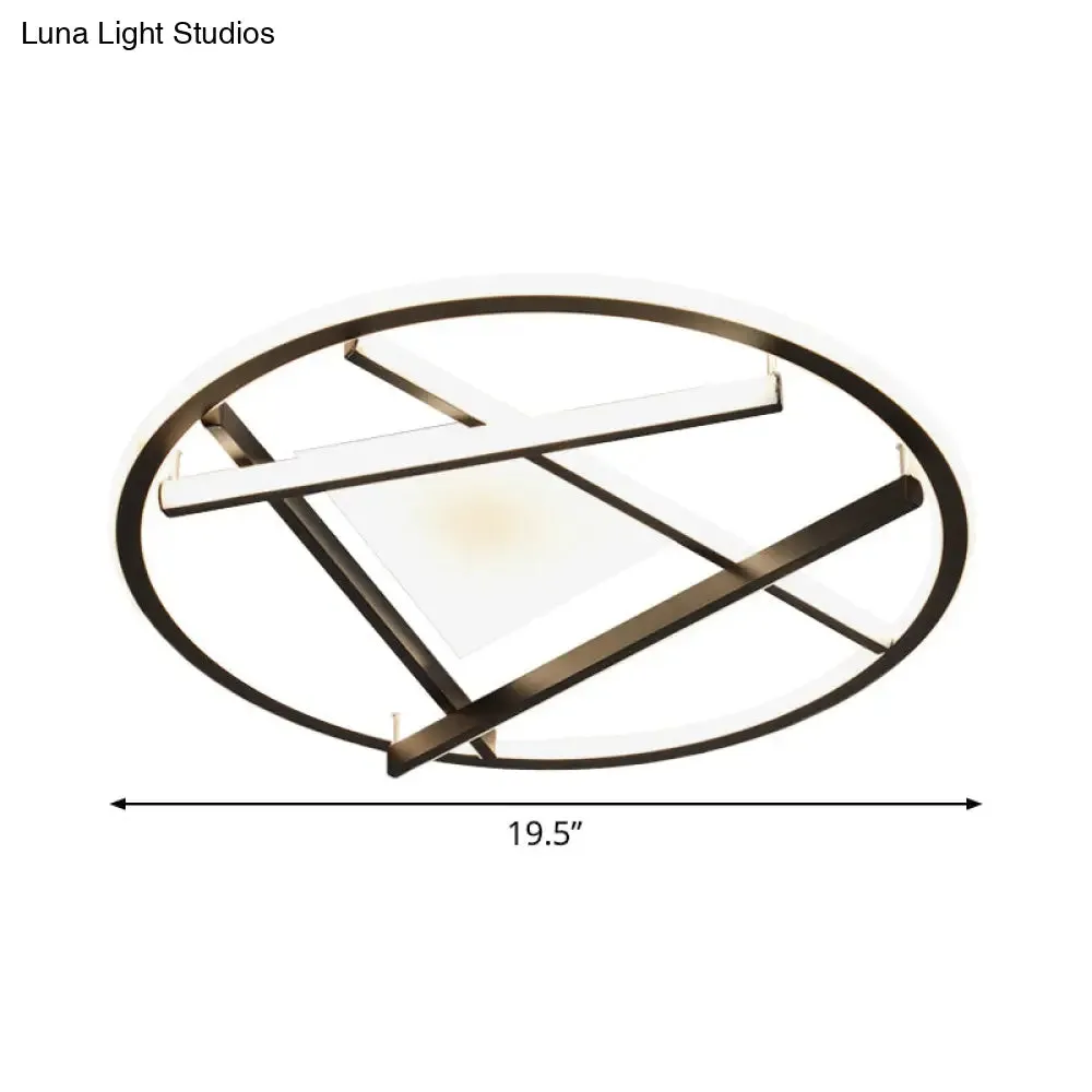 16"/19.5" Acrylic Ring LED Flush Mount Ceiling Light in Black, White/Warm Light