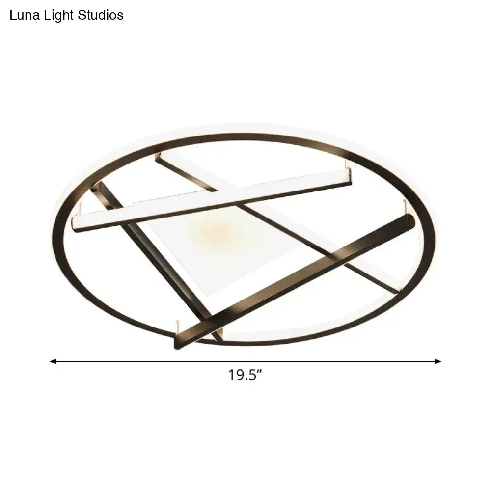 16"/19.5" Acrylic Ring LED Flush Mount Ceiling Light in Black, White/Warm Light