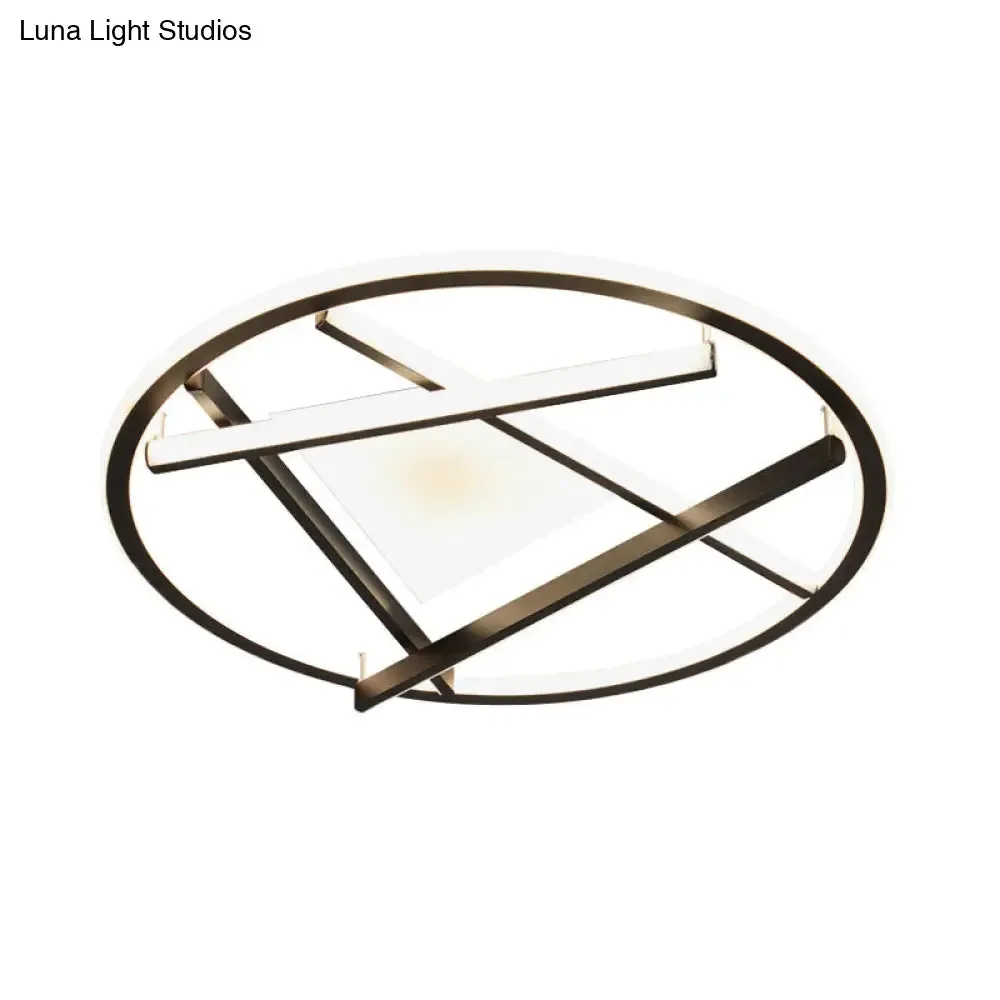 16"/19.5" Acrylic Ring LED Flush Mount Ceiling Light in Black, White/Warm Light