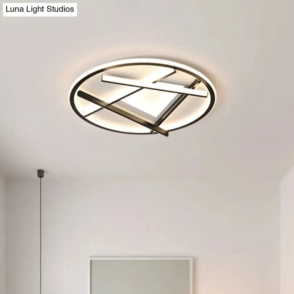 16"/19.5" Acrylic Ring LED Flush Mount Ceiling Light in Black, White/Warm Light