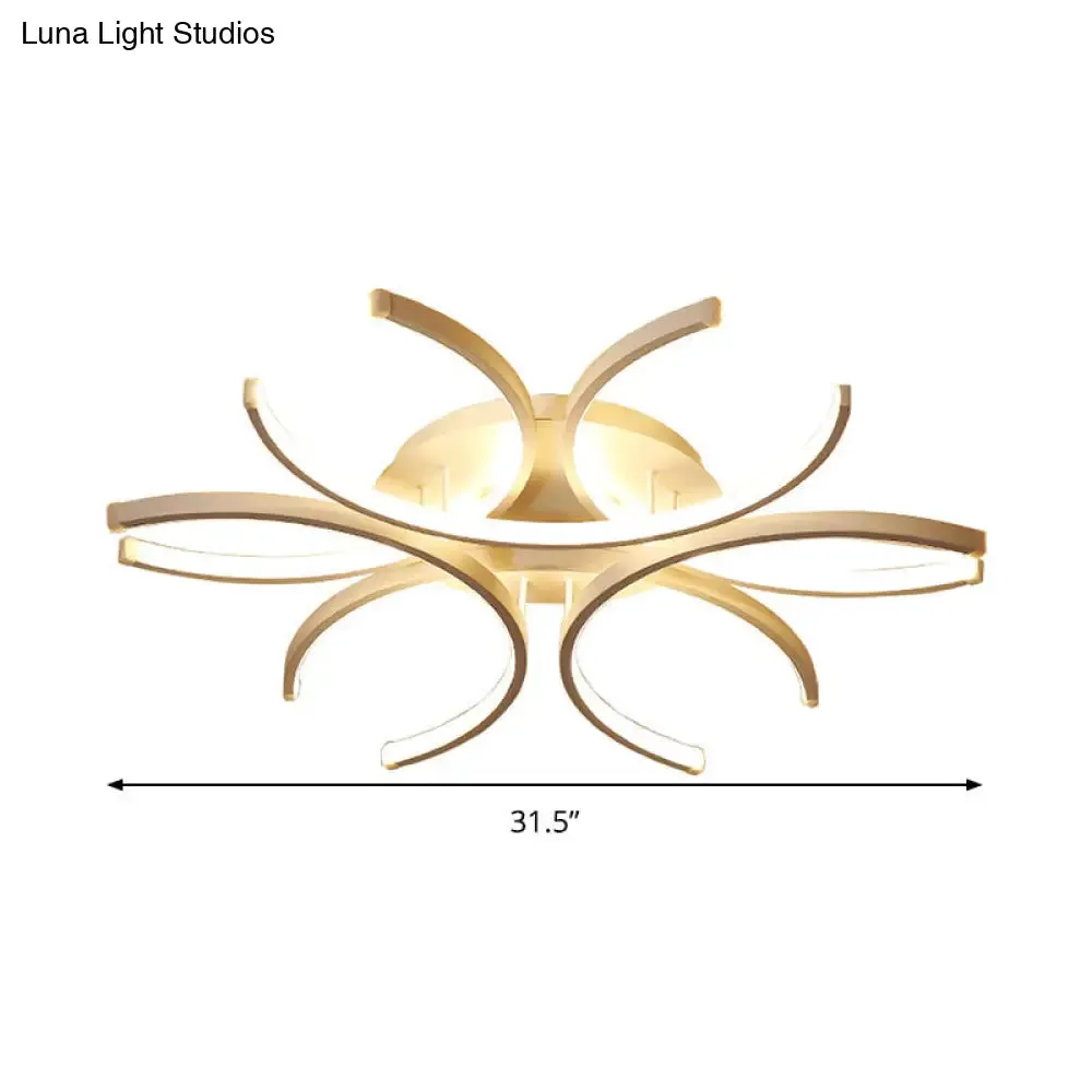 23.5"/31.5" W Curved LED Semi Flush Mount Lamp – Modern Acrylic Lighting for Close to Ceiling – Warm/White Light Options