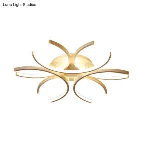 23.5"/31.5" W Curved LED Semi Flush Mount Lamp – Modern Acrylic Lighting for Close to Ceiling – Warm/White Light Options