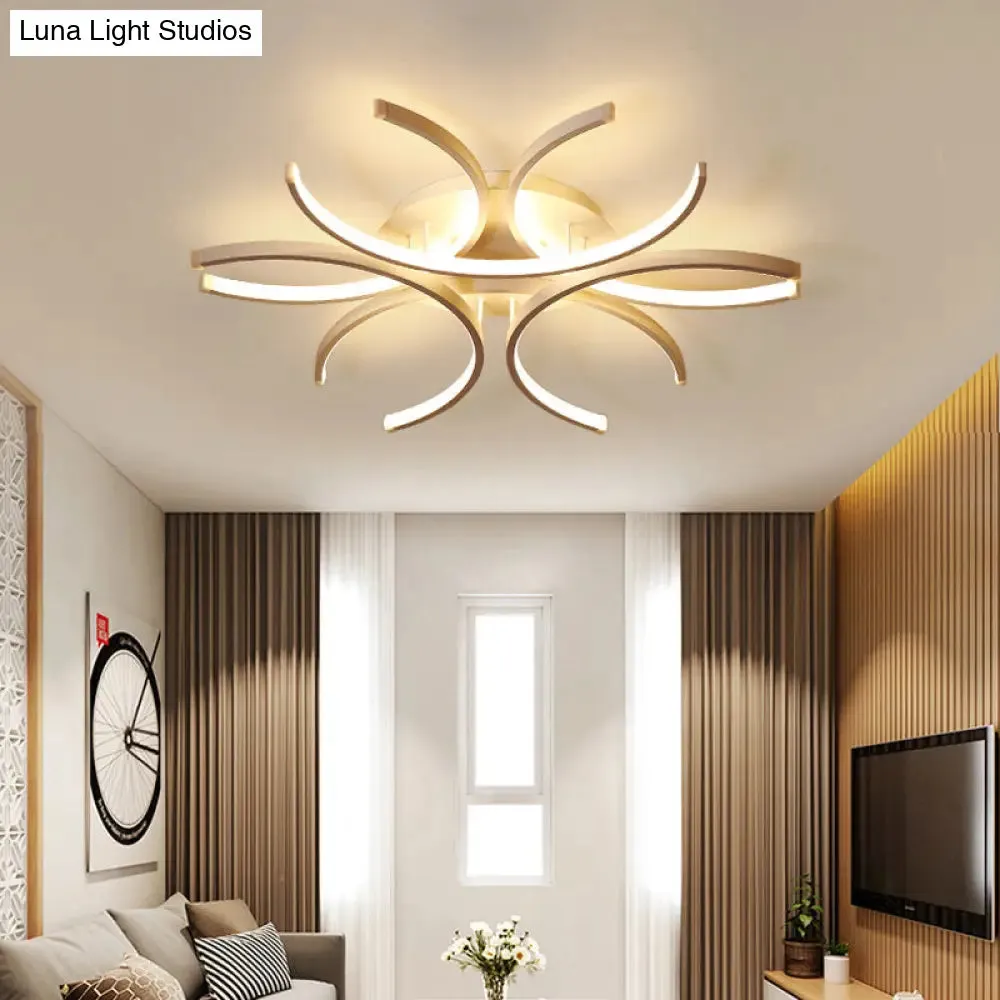 23.5"/31.5" W Curved LED Semi Flush Mount Lamp – Modern Acrylic Lighting for Close to Ceiling – Warm/White Light Options