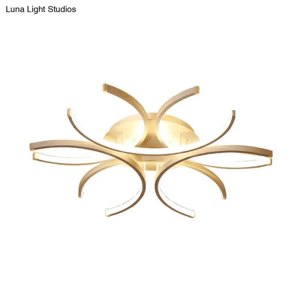 23.5"/31.5" W Curved LED Semi Flush Mount Lamp – Modern Acrylic Lighting for Close to Ceiling – Warm/White Light Options