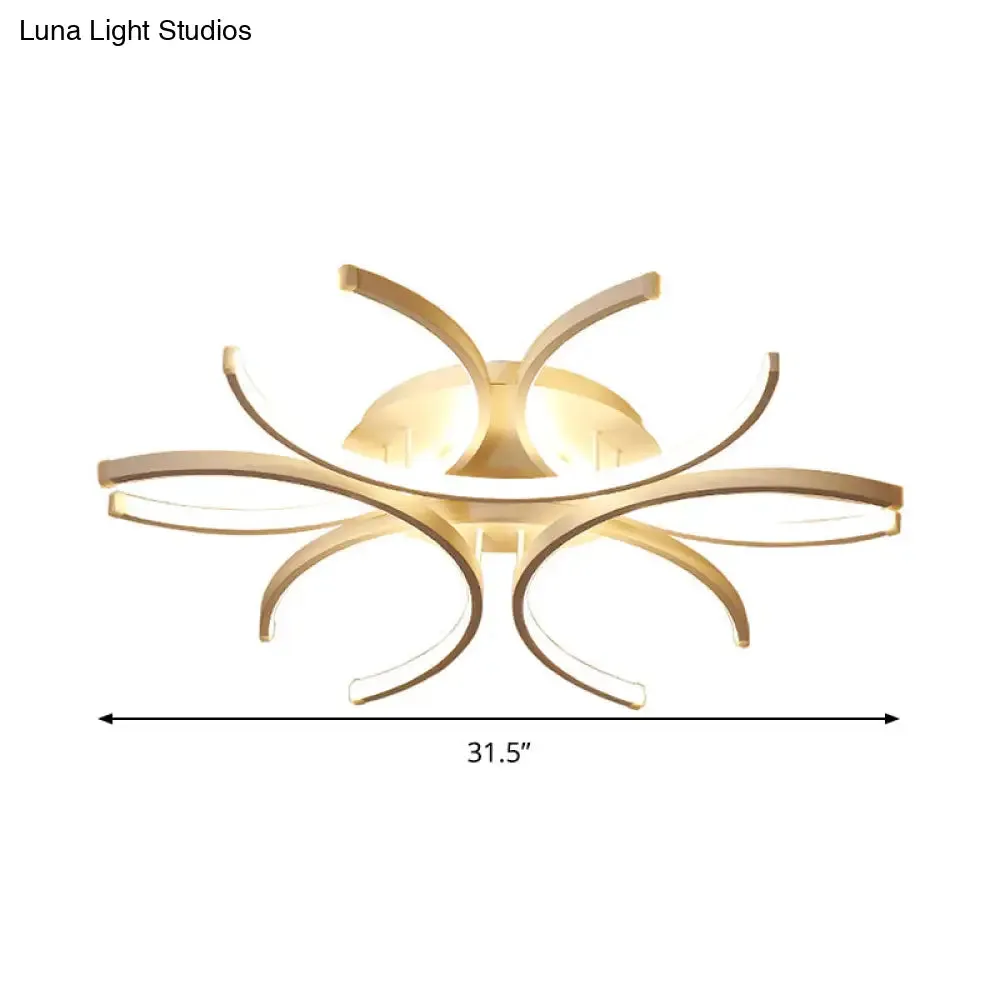 23.5"/31.5" W Curved LED Semi Flush Mount Lamp – Modern Acrylic Lighting for Close to Ceiling – Warm/White Light Options