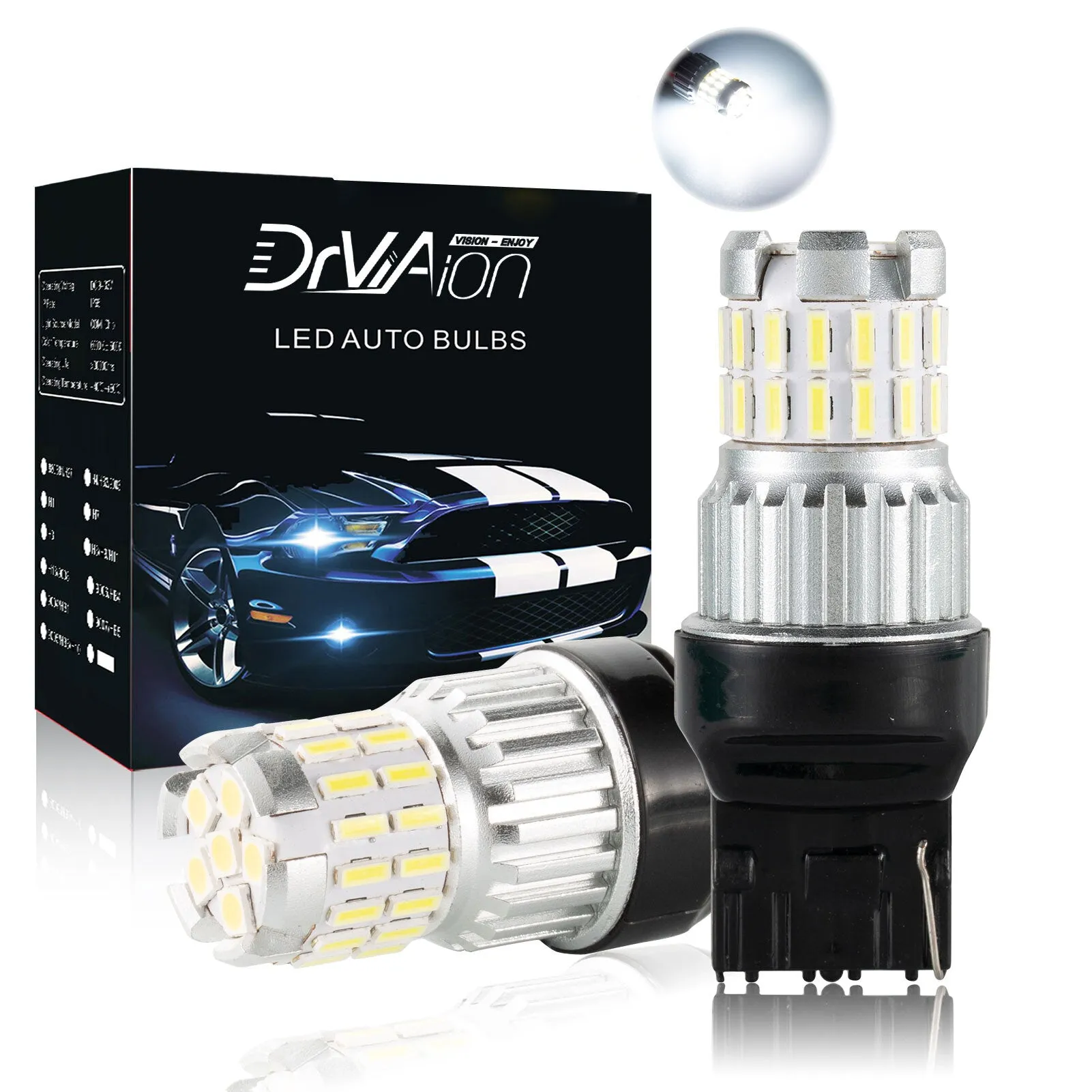 2pcs Fast Heat Dissipation LED Bulb for Car Canbus Waterproof