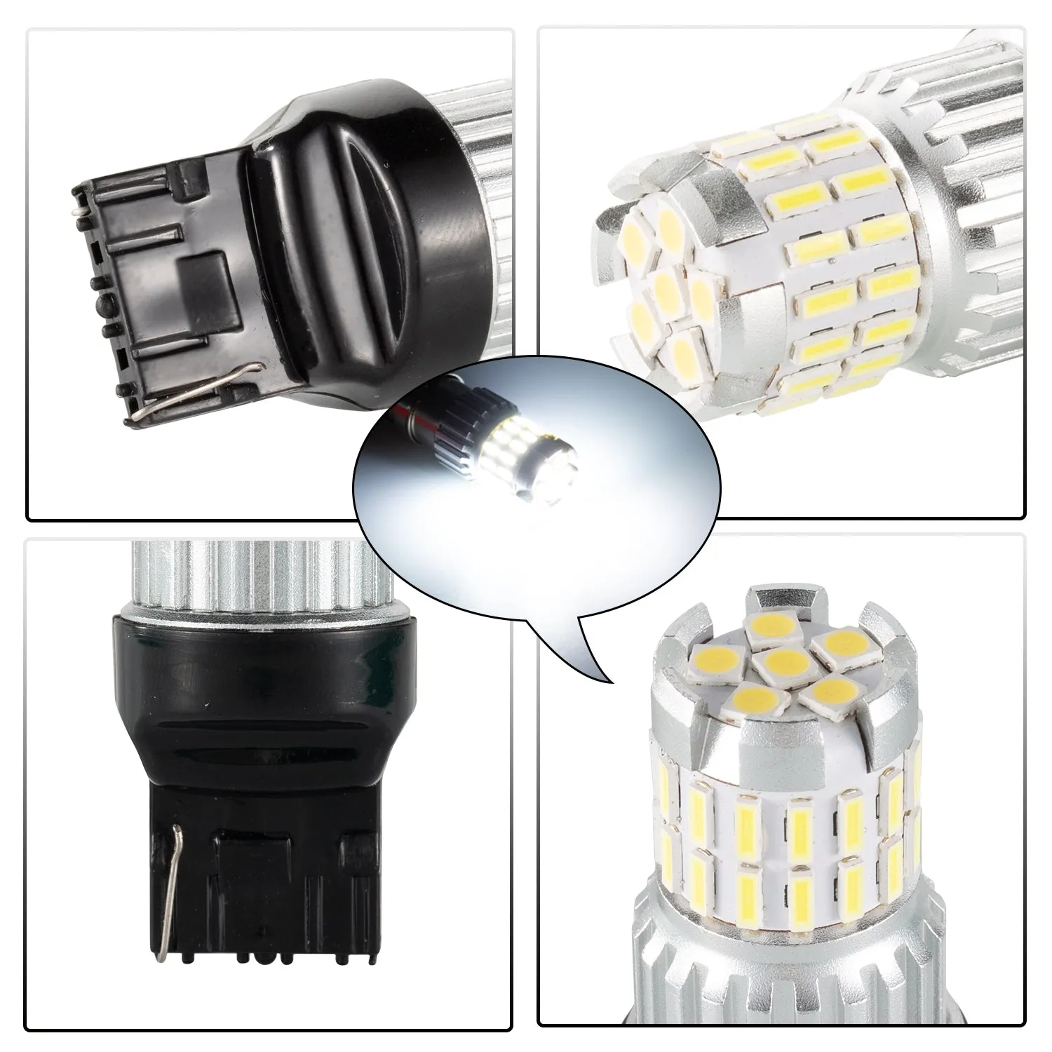 2pcs Fast Heat Dissipation LED Bulb for Car Canbus Waterproof