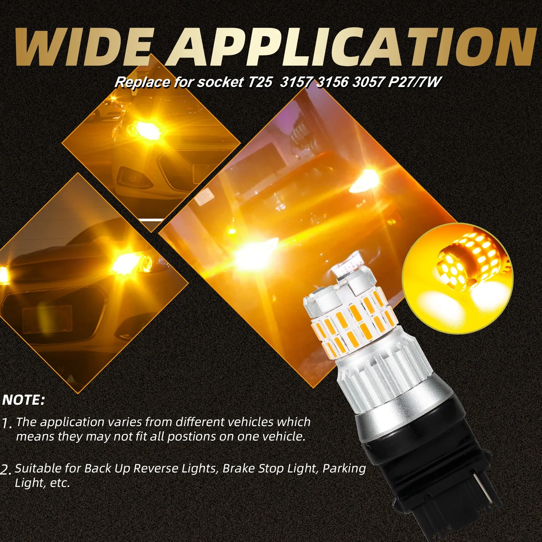 2pcs Fast Heat Dissipation LED Bulb for Car Canbus Waterproof