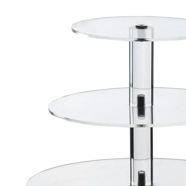 4 Tier Round Heavy Duty Acrylic Glass Cupcake Dessert Stand For Birthday Wedding Party