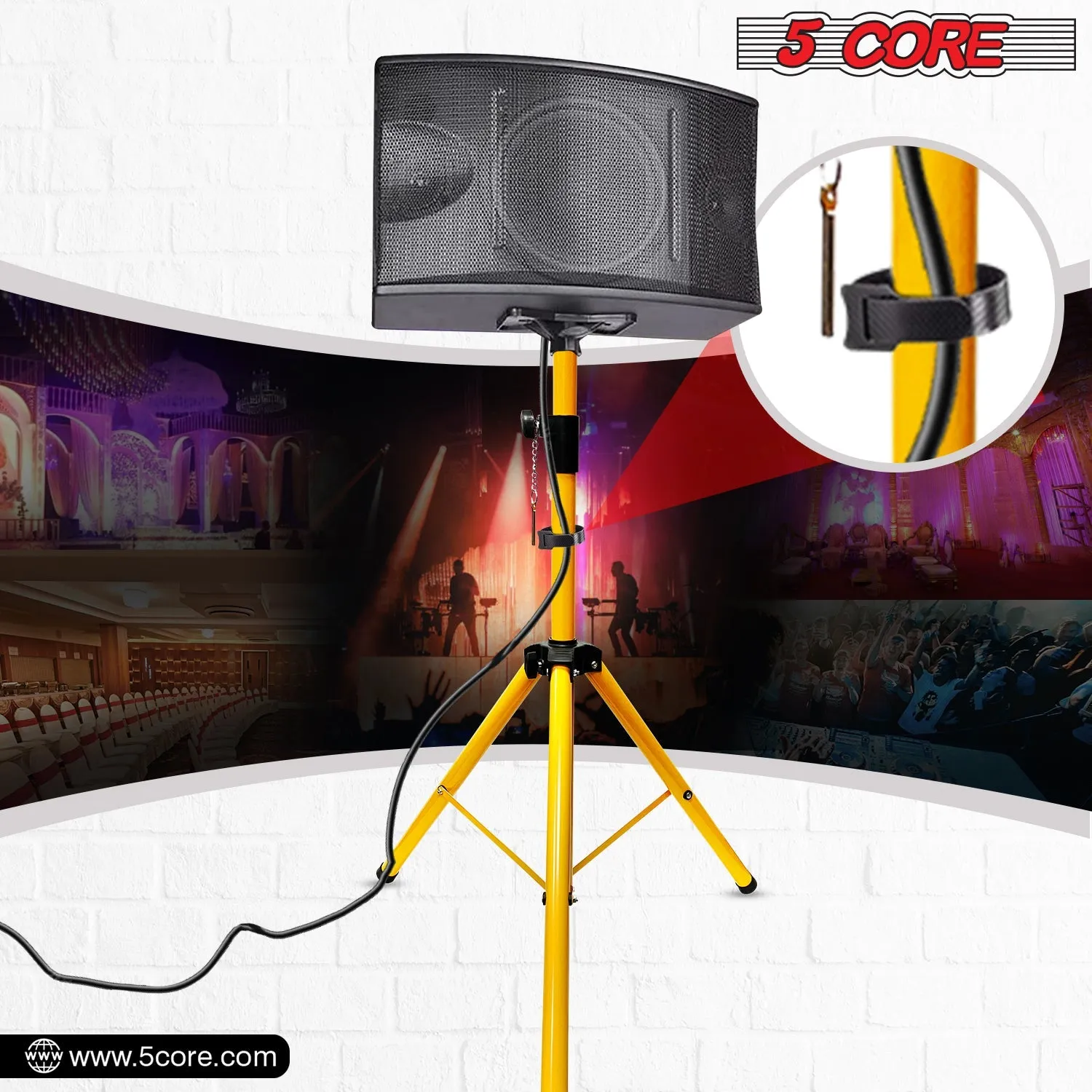 5 Core 2PCS PA Speaker Stands Adjustable Height Professional Heavy