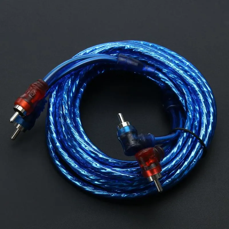 5 Meter 2 RCA to 2 RCA Plug Car Audio System Amplifier Braided Copper Cable
