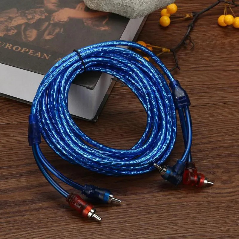5 Meter 2 RCA to 2 RCA Plug Car Audio System Amplifier Braided Copper Cable