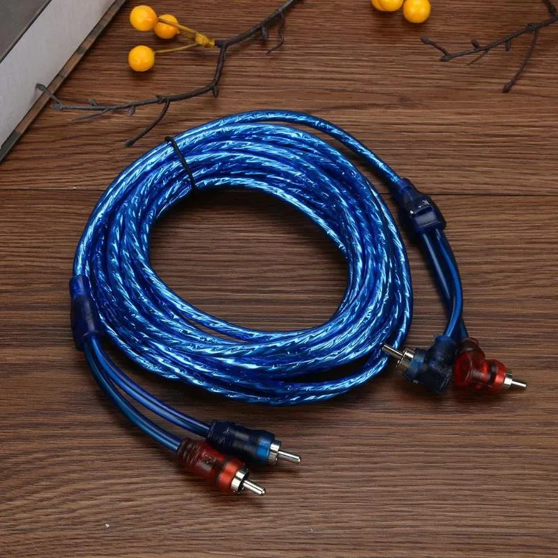 5 Meter 2 RCA to 2 RCA Plug Car Audio System Amplifier Braided Copper Cable