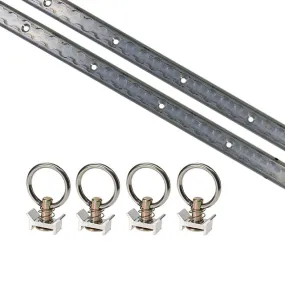 6 Piece 4' L Track Tie Down System- Aluminum