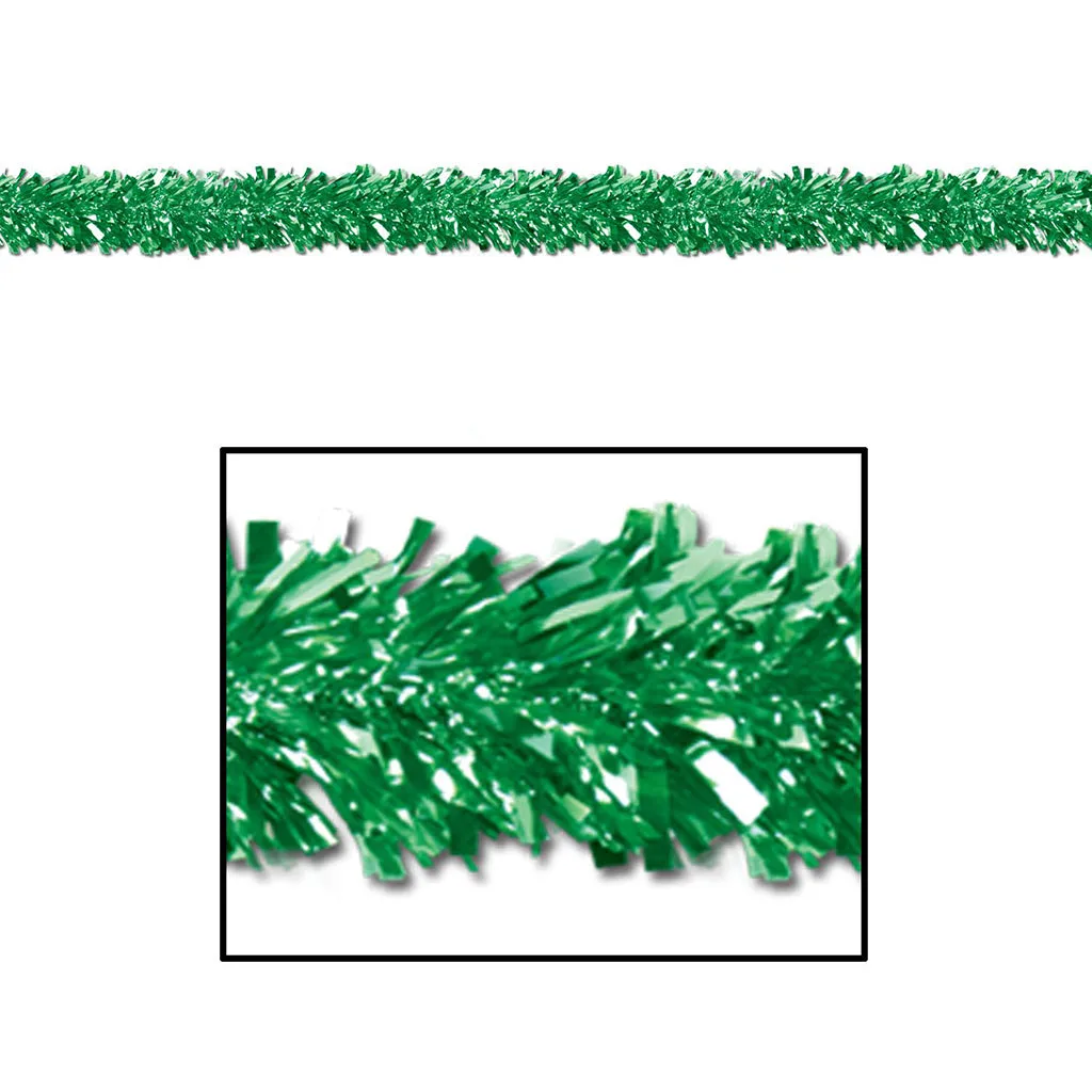 6-Ply Metallic Festooning Garland Green, 4in x 15ft