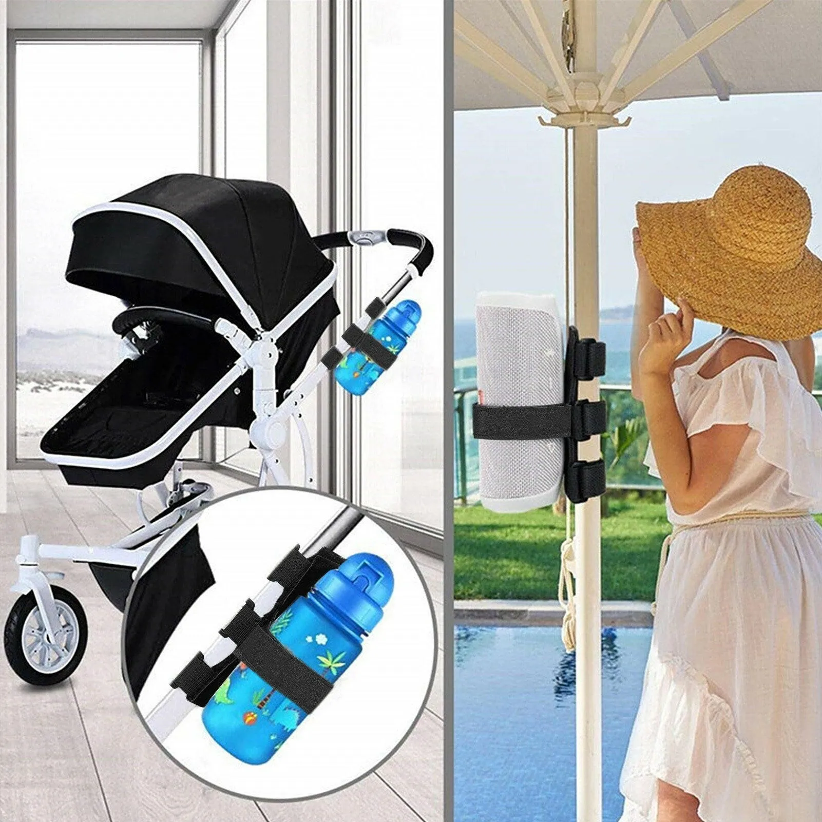 Adjustable Bicycle BT Wireless Speaker Mount Fixing Strap Universal Multi-functional Water Bottle Holder Golf Cart Accessories