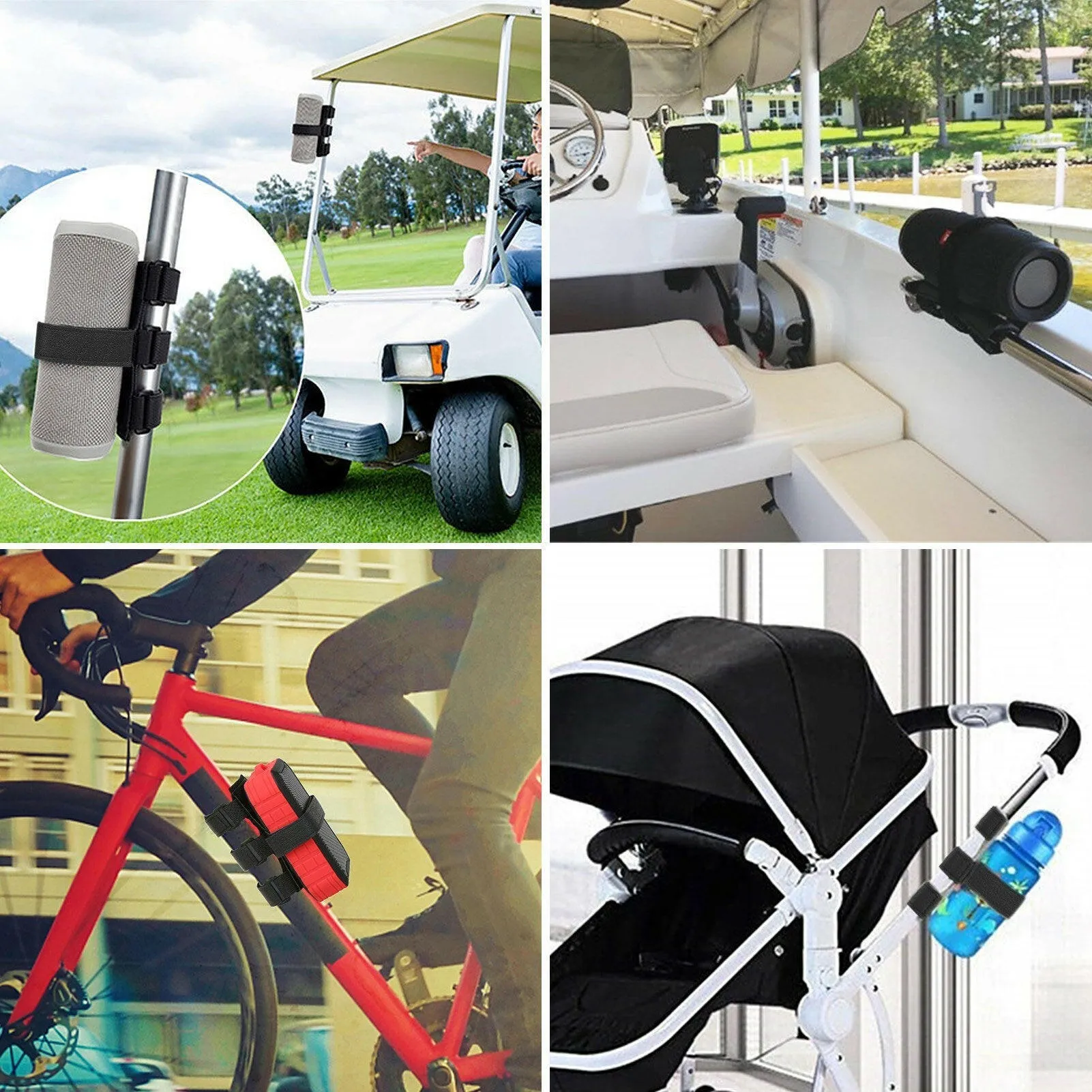 Adjustable Bicycle BT Wireless Speaker Mount Fixing Strap Universal Multi-functional Water Bottle Holder Golf Cart Accessories