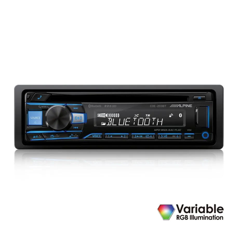 Alpine CDE-203BT CD/MP3/USB Reciver With iPhone / Android Compatibility