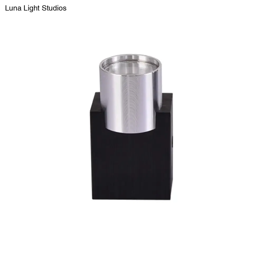 Aluminum LED Disco Pub Wall Light Fixture - Compact 3"/4.5" H | Silver | Vibrant Blue/Yellow/Purple Lighting