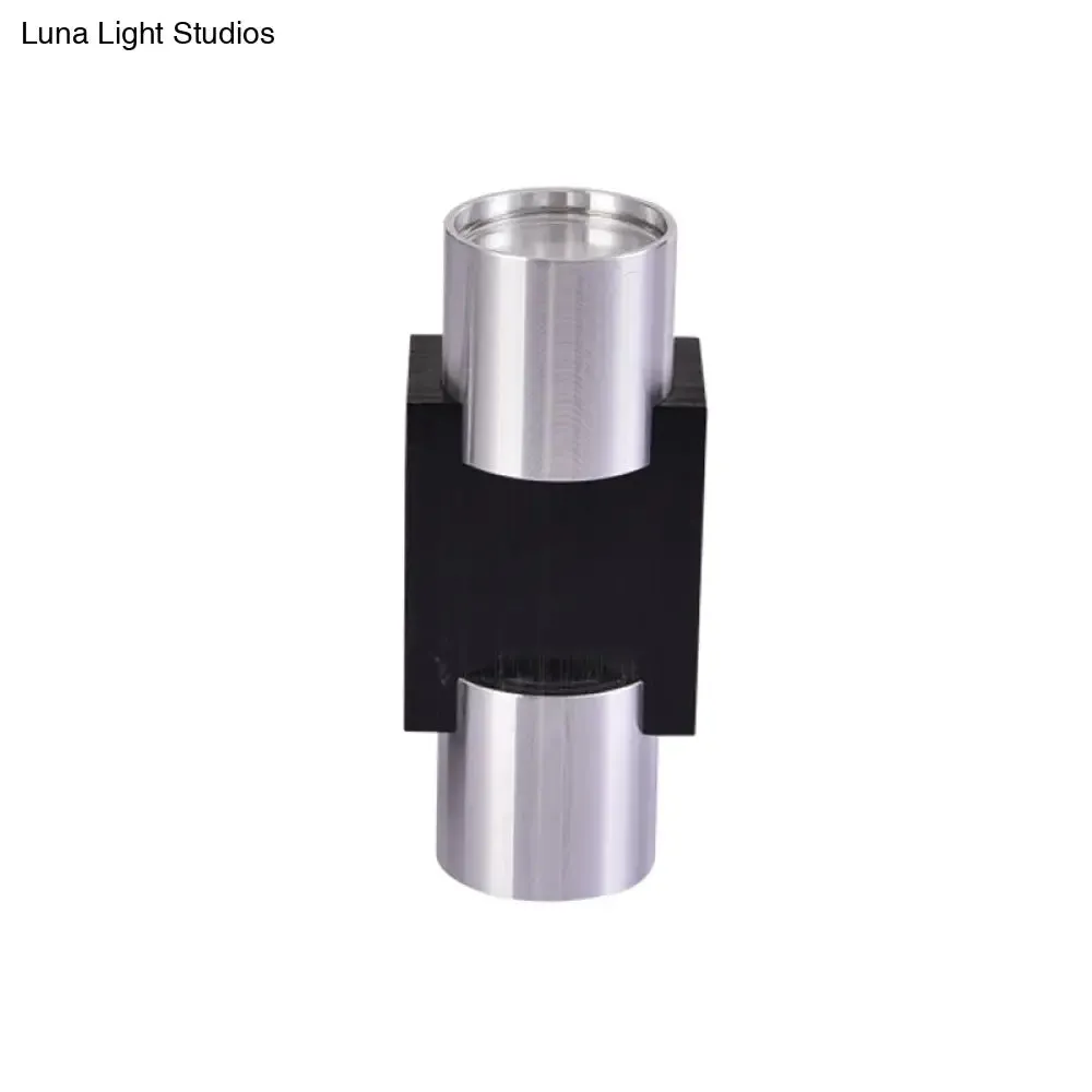 Aluminum LED Disco Pub Wall Light Fixture - Compact 3"/4.5" H | Silver | Vibrant Blue/Yellow/Purple Lighting
