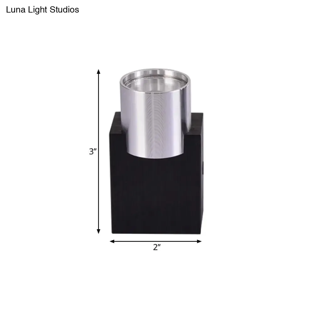 Aluminum LED Disco Pub Wall Light Fixture - Compact 3"/4.5" H | Silver | Vibrant Blue/Yellow/Purple Lighting