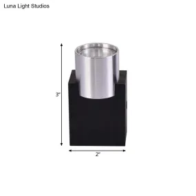 Aluminum LED Disco Pub Wall Light Fixture - Compact 3"/4.5" H | Silver | Vibrant Blue/Yellow/Purple Lighting