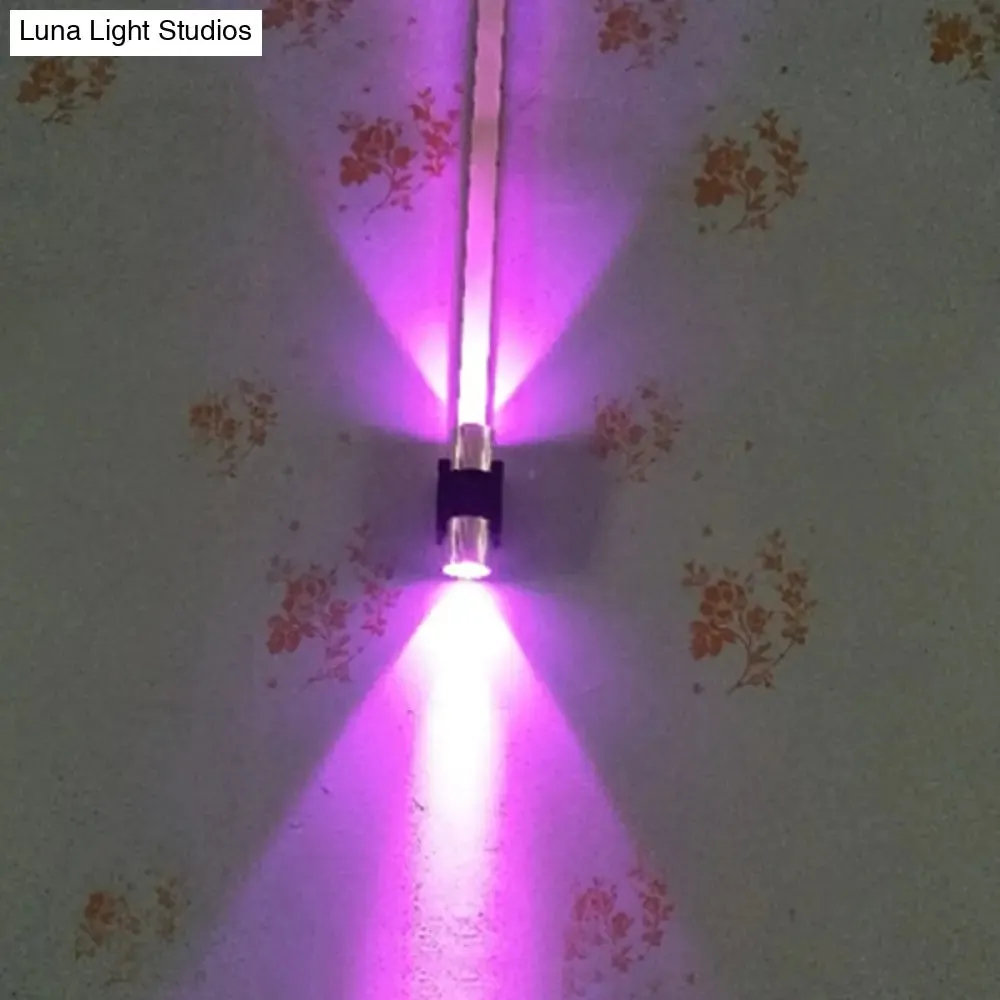 Aluminum LED Disco Pub Wall Light Fixture - Compact 3"/4.5" H | Silver | Vibrant Blue/Yellow/Purple Lighting