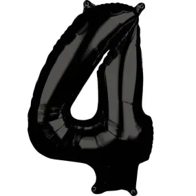 Anagram Black Mid-Size Number Foil Balloon - 4