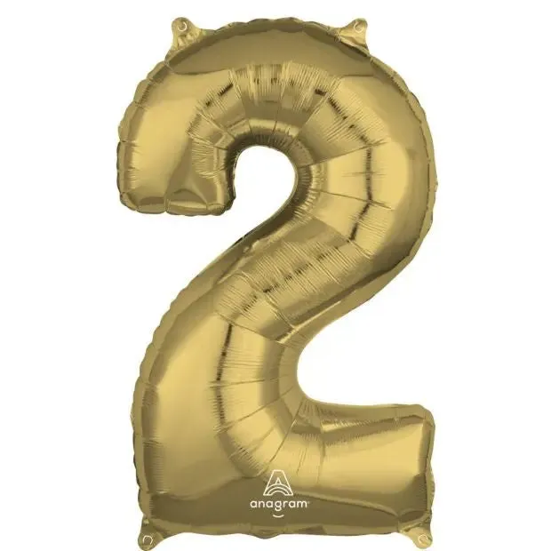 Anagram White Gold Mid-Size Number Foil Balloon - 2