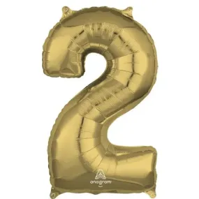 Anagram White Gold Mid-Size Number Foil Balloon - 2