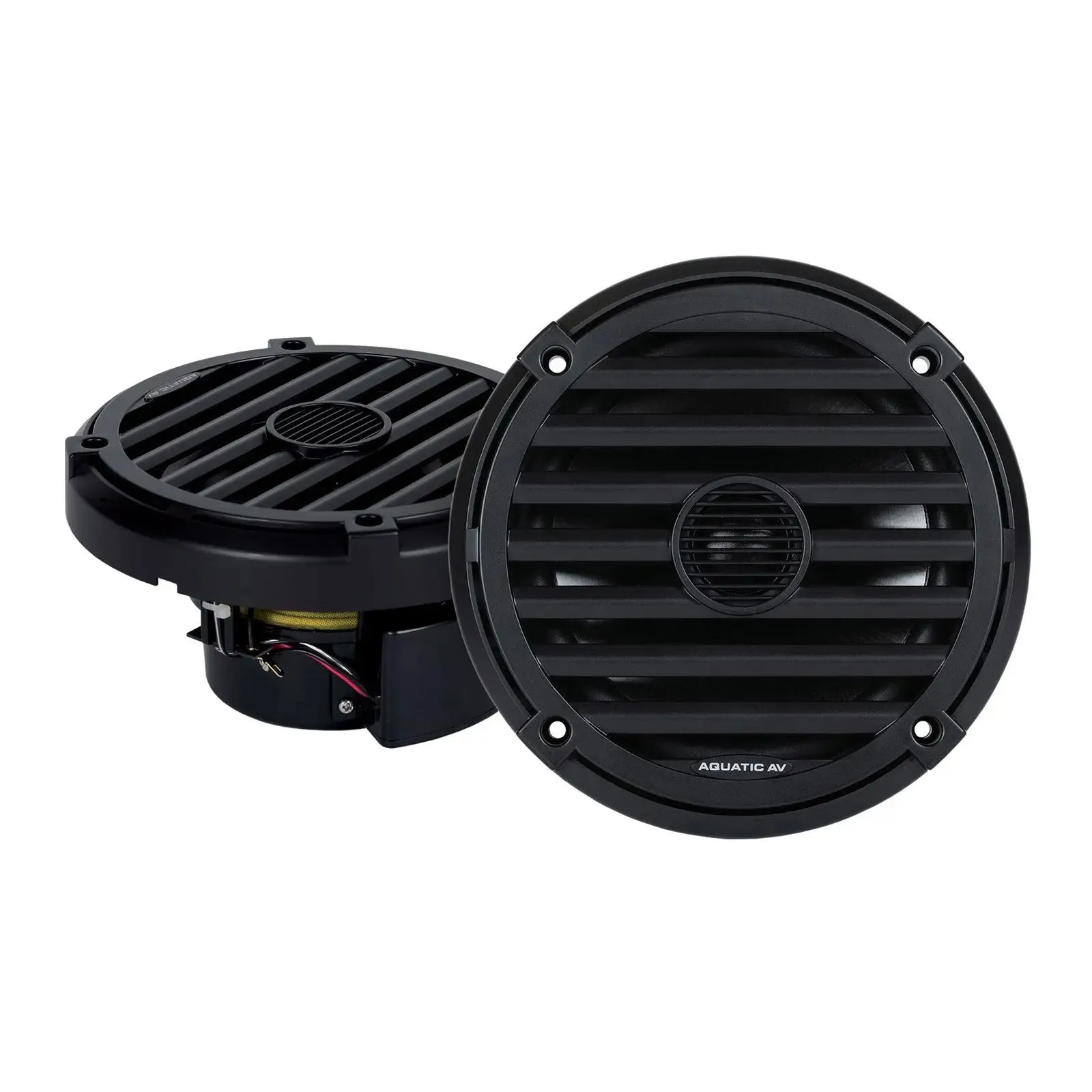 Aquatic AV EL422 6.5" Waterproof LED Cone Marine ELITE Speakers 240W Black (Pair)