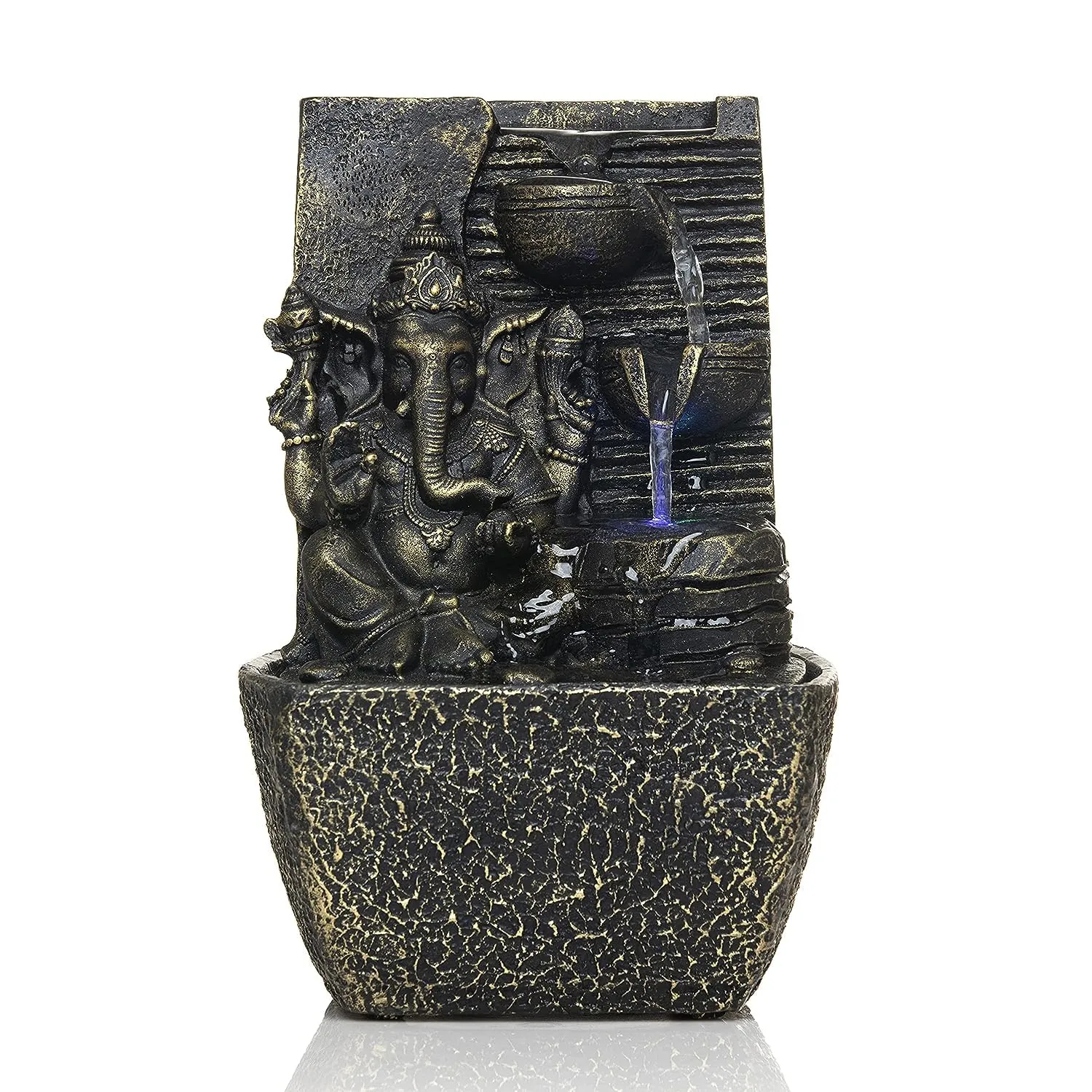Arjun Polyresin Table Top Indoor Outdoor Water Fall Fountain with LED Lights Home Decor Decoration Gift Gifting Items-20