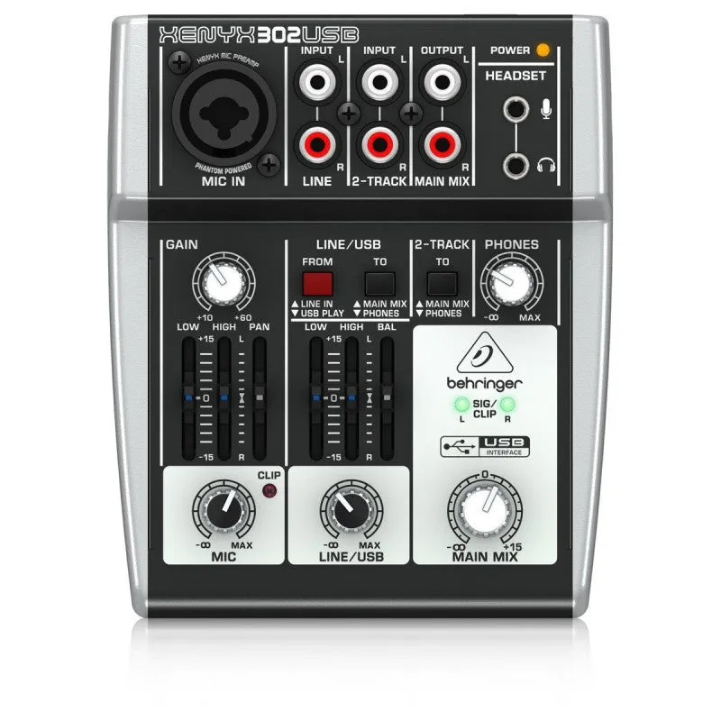 Behringer Xenyx 302USB Analog Mixer