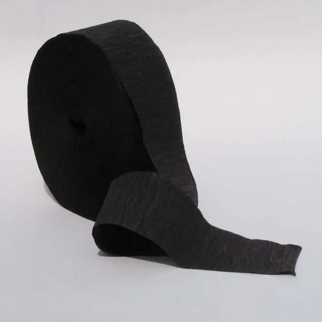 Black Crepe Paper Streamers 150' Long