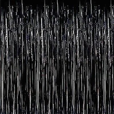 Black Fringe Foil Curtain