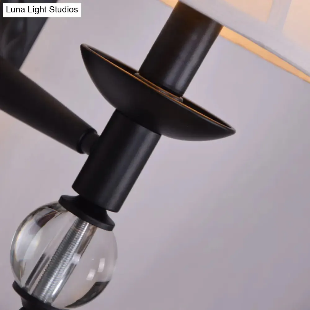 Black Modernist Bell Fabric Wall Sconce with 1 Lamp Head for Corridors