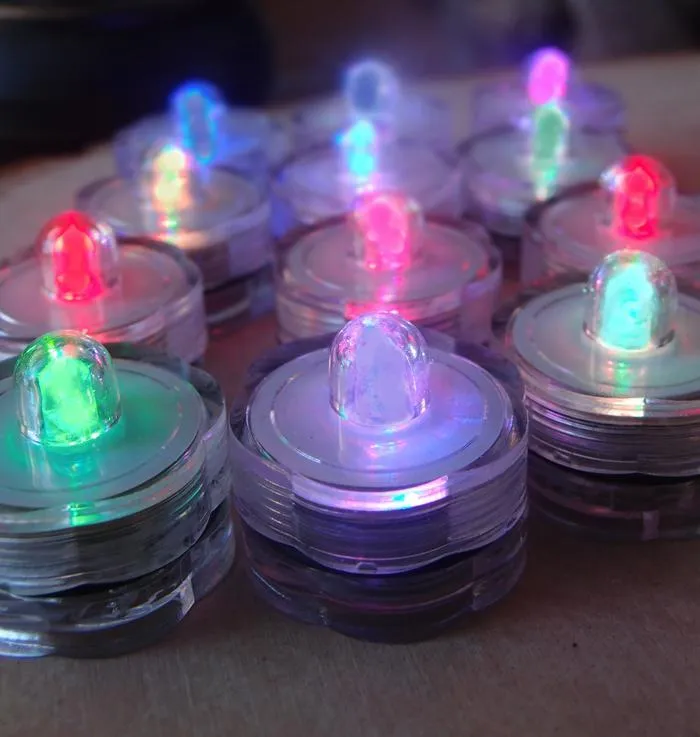 BLOWOUT RGB Multi-Color LED Submersible Waterproof Flower Floral Tea Lights (12 PACK)