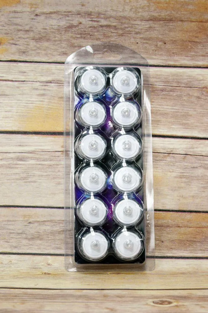 BLOWOUT RGB Multi-Color LED Submersible Waterproof Flower Floral Tea Lights (12 PACK)
