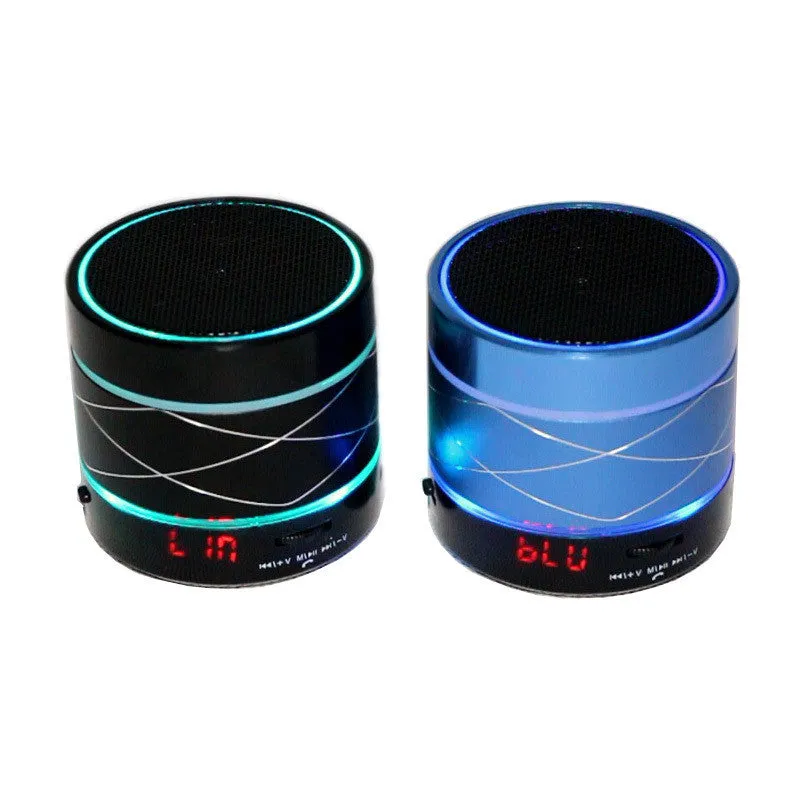 Bluetooth Speaker Mini USB Flash Disk Sound Card Multi-Function Colorful LED Portable Wileress Speaker FM Radio With Display