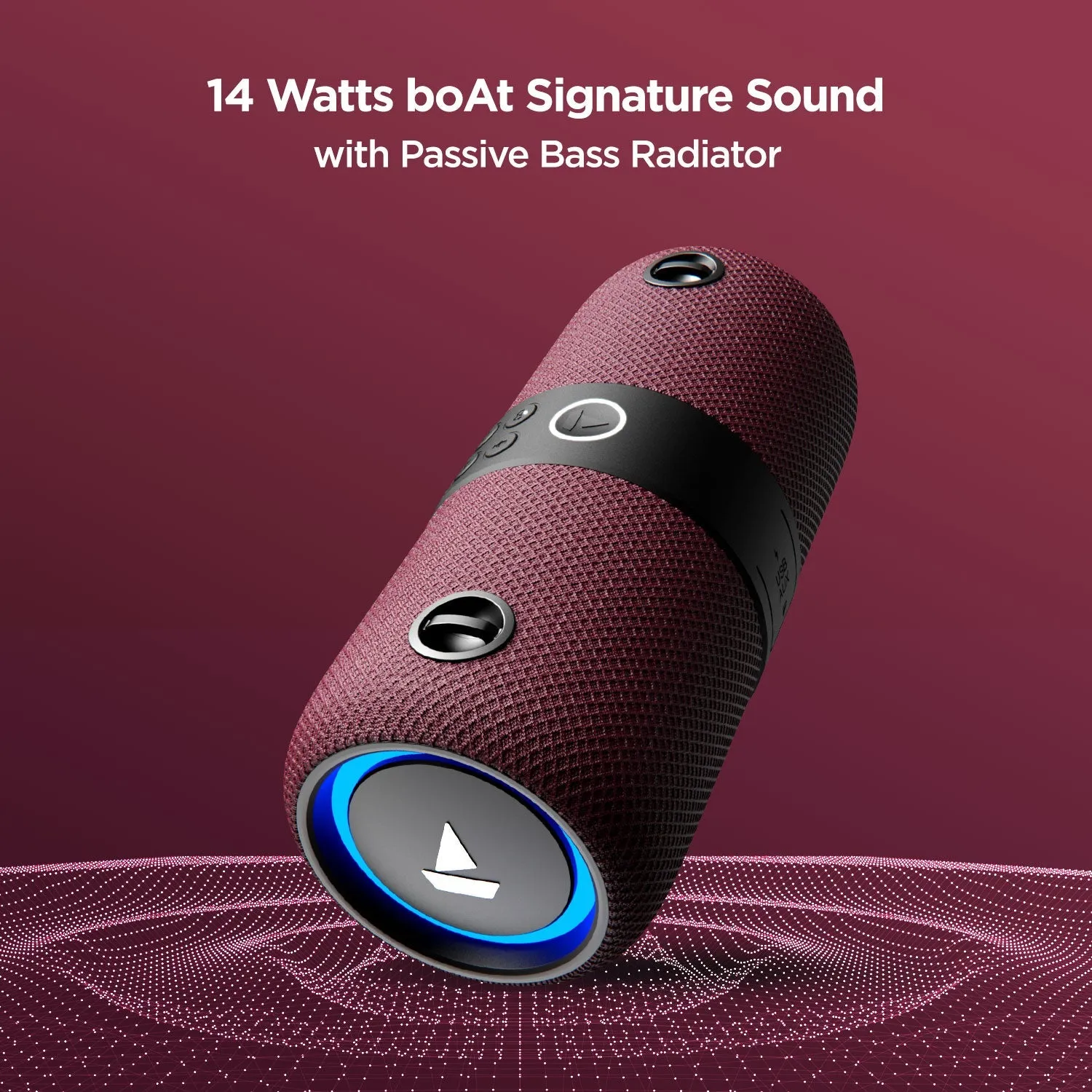 boAt Stone 1208 | 14W Portable Wireless Speaker with RGB LEDs, Up to 9 Hours of Playtime, AUX, USB and FM modes
