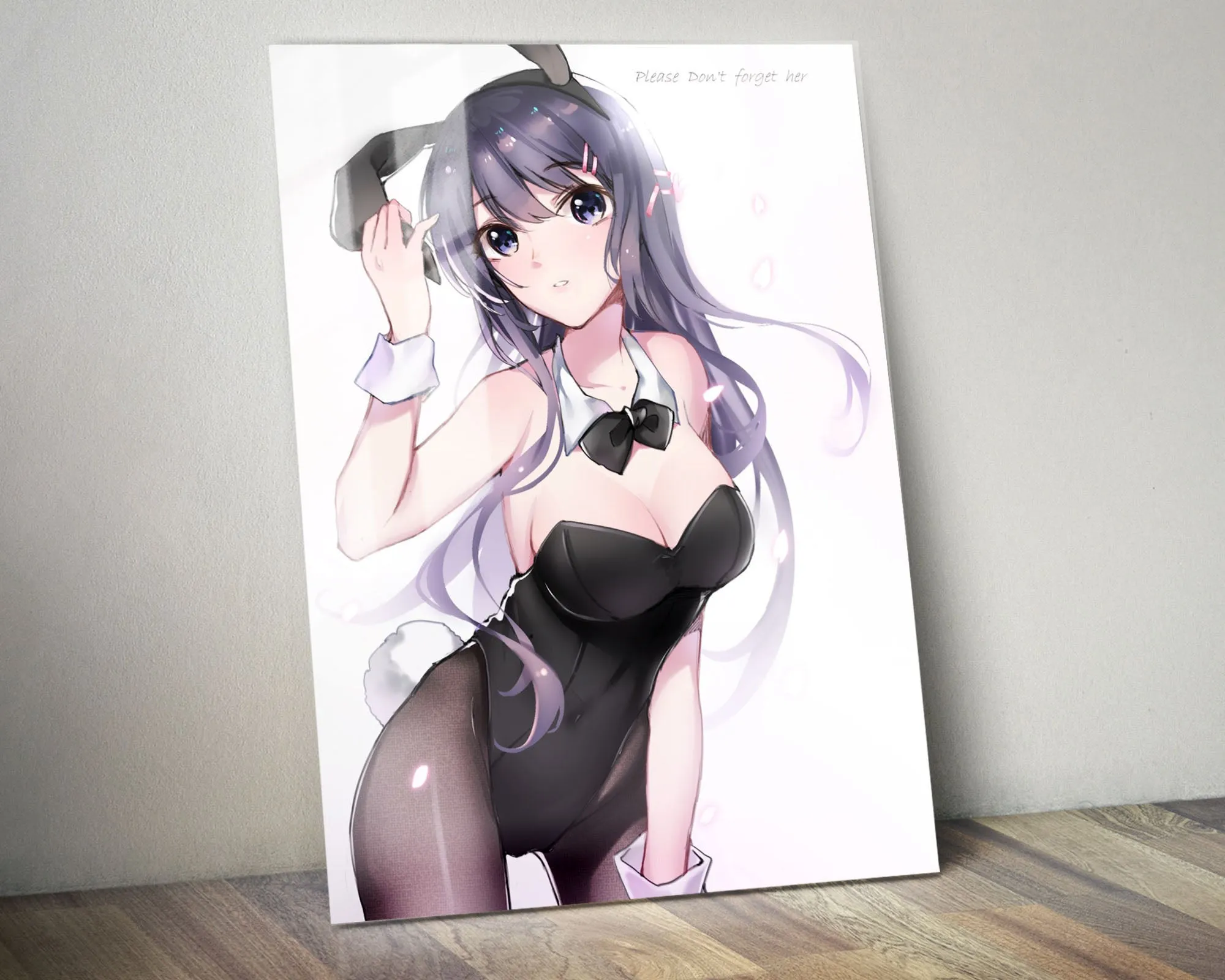 Bunny Girl Senpai Please Don't Forget Me Metal Poster