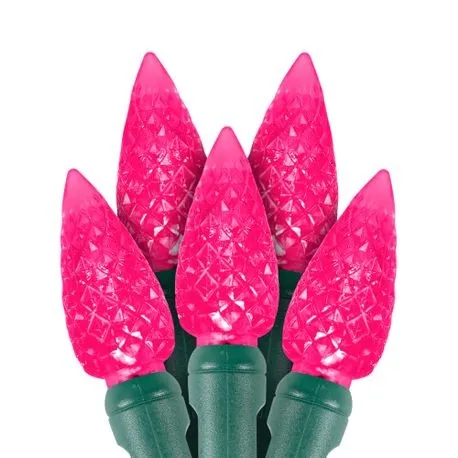 C6 LED Christmas Lights 35L Pink