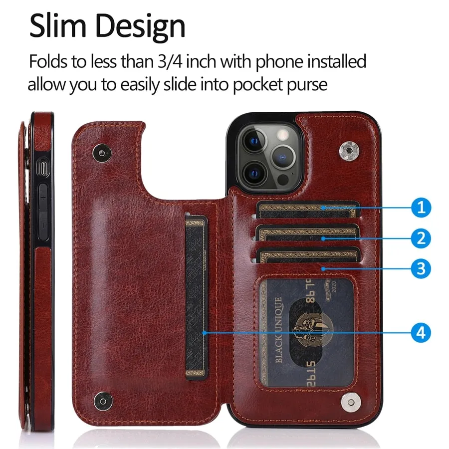 Case For iPhone  with Multi Card Holder Case Cover