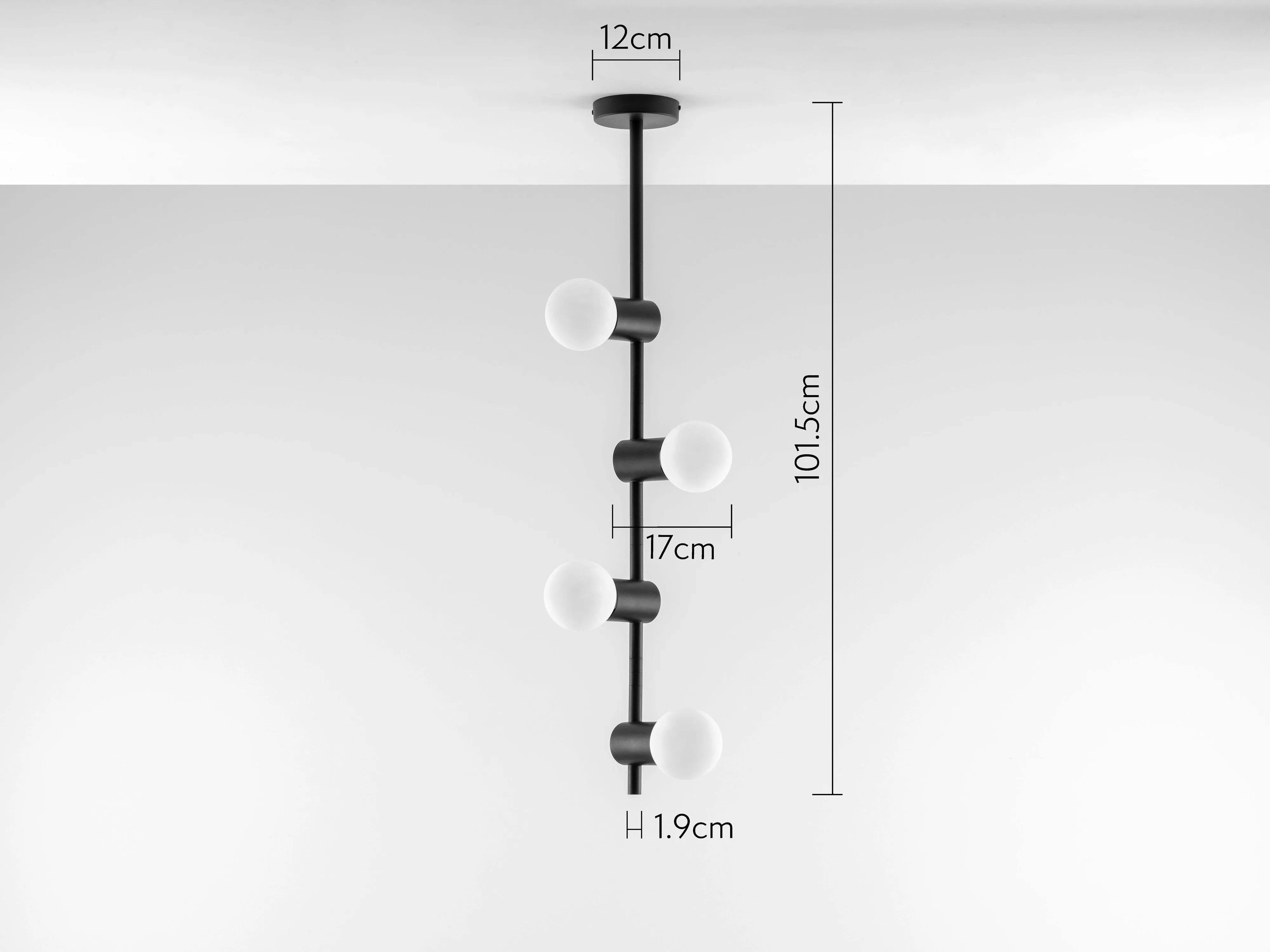 Charcoal grey angled ceiling light