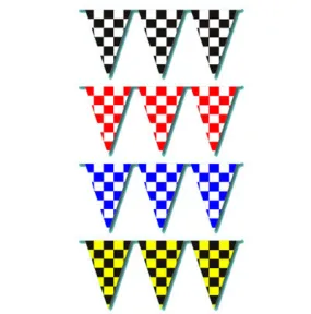Checkered Race Track V-Shaped Pennants String
