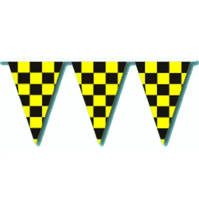 Checkered Race Track V-Shaped Pennants String